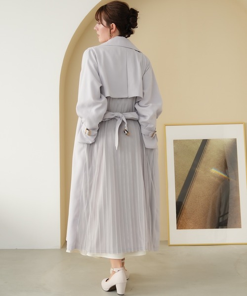 「ASTORIA ODIER」 トレンチコート MEDIUM ピンクベージュ レディース_画像9