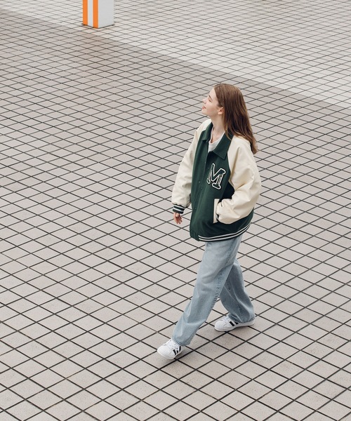 「MUHET」 スタジャン MEDIUM グリーン レディース_画像4