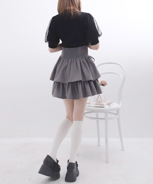 Lilymel（リリメル） スカート レースアップティアードミニスカート