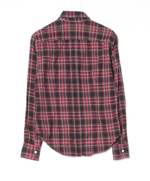 「Band of Outsiders」 チェック柄長袖ネルシャツ X-SMALL レッド メンズ_画像2