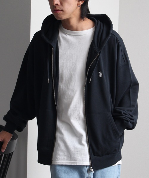「U.S. POLO ASSN.」 ジップアップパーカー LL アッシュグレー メンズ_画像3