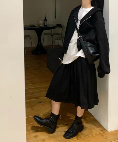 「CREARE -LINO-」 プリーツスカート M ブラック レディース_画像4