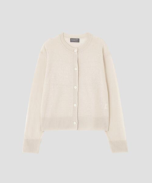 【美品】  MARGARET HOWELL / マーガレットハウエル | FINE LINEN Vネック リネン カーディガン | 2 | Black | レディース MARGARET HOWELL（マーガレットハウエル） カーディガン FINE LINEN