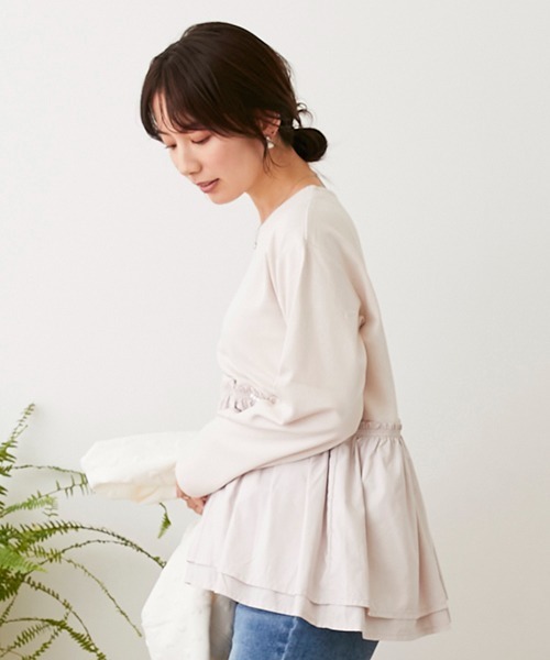 「petit main LIEN」 長袖チュニック FREE ライトピンク レディース_画像2