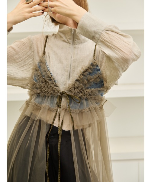 AIC. ワンピース チュールフリルデニムワンピース : ZOZOTOWN Yahoo!店