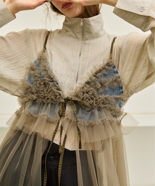 AIC. ワンピース チュールフリルデニムワンピース : ZOZOTOWN Yahoo!店