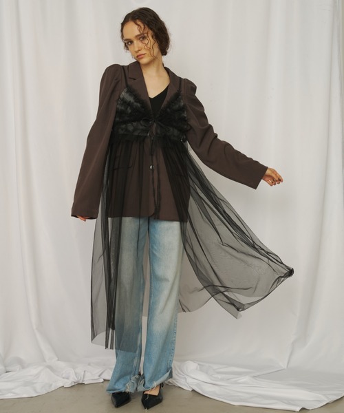AIC. ワンピース チュールフリルデニムワンピース : ZOZOTOWN Yahoo!店