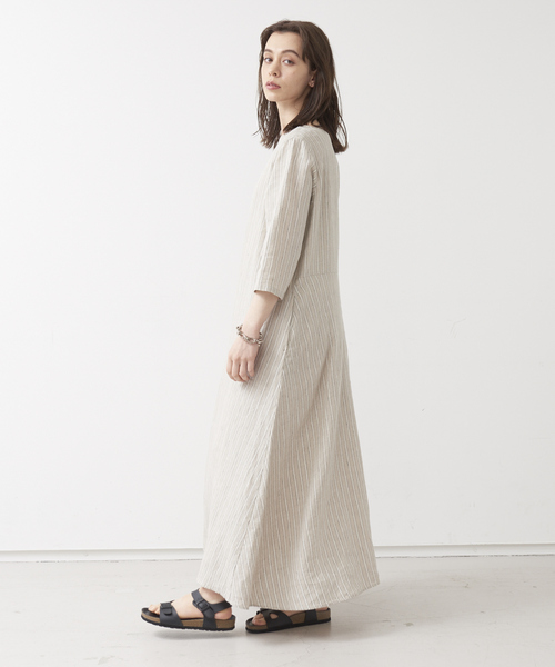 「collex」 7分袖ワンピース フリー ベージュ レディース_画像5