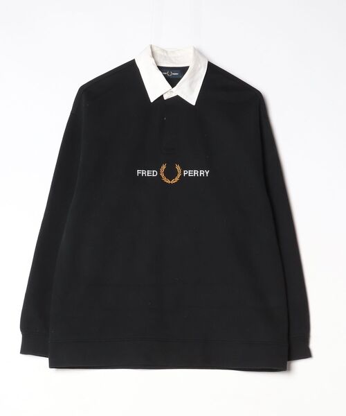 FRED PERRY ブラック 長袖ポロシャツ UK 10 FRED PERRY（フレッドペリー） 長袖ポロシャツ S ブラック メンズ