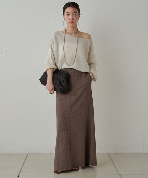 「LOUNGEDRESS」 7分袖ニット FREE ベージュ レディース_画像4