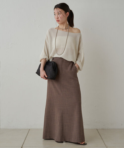 「LOUNGEDRESS」 7分袖ニット FREE ベージュ レディース_画像5