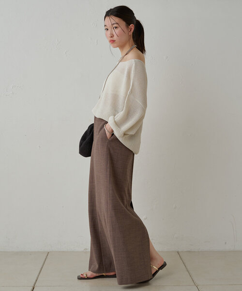 「LOUNGEDRESS」 7分袖ニット FREE ベージュ レディース_画像6