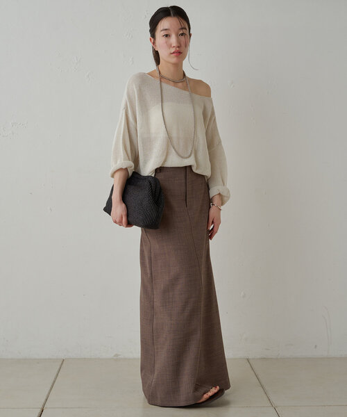 「LOUNGEDRESS」 7分袖ニット FREE ベージュ レディース_画像9