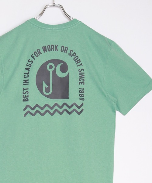 (取寄) カーハート メンズ リラックスド-フィット フィット ライトウェイト ショートスリーブ ロゴ グラフィック T-シャツ Carhartt men Relaxed Fit Lightweight Short-Sleeve Logo Graphic T-Shirt Black Carhartt（カーハート） tシャツ リラックスフィット 半袖