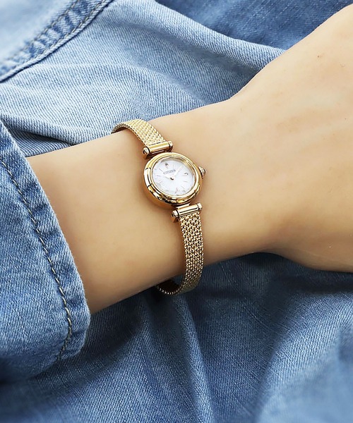 美品 CITIZEN Kii ラウンド レディース腕時計 クォーツ 1281 Kii(CITIZEN) 腕時計 kii: キー エコ・ドライブ ラウンド
