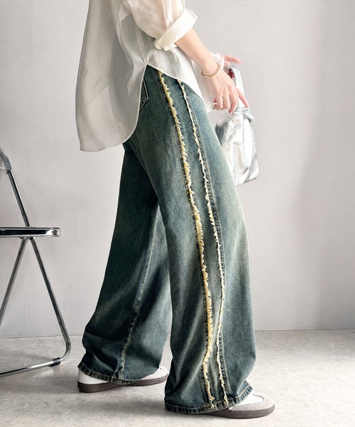 Java ワイドパンツ ジーンズ デニム デニムパンツ 「JaVaジャバコラボ