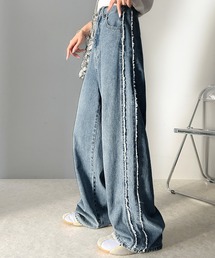 タグ付き adidas フリンジデザイン デニムパンツ ☆ADIDAS☆ ADILENIUM DENIM アディダス デニム カーゴパンツ