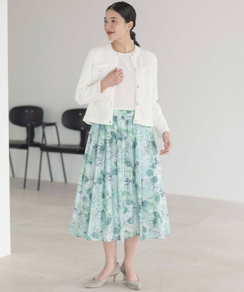 新品❤️ロゴプリント フレアスカート /オレンジ/グリーン REFLECT】signature logo flare skirt / 光る防水フレアスカート