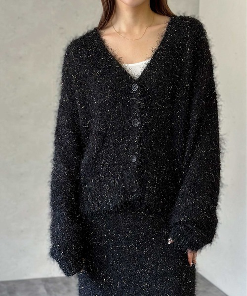 Per sist ence（パーシエンス） カーディガン フェザーラメカーデ