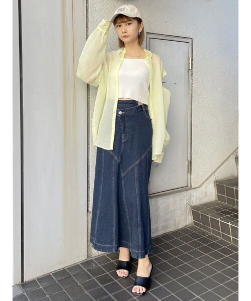 MURUA デニムスカート ウォッシュドデニムマーメイドスカート
