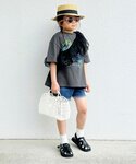 パンツ フリンジショートパンツ_デニム キッズ...の詳細画像1