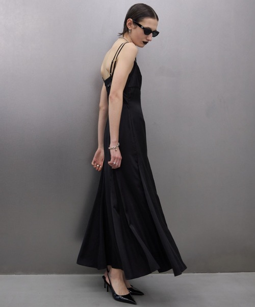 JOSE MOON ワンピース SHEER COMBI SATIN DRESS/シアーコンビ
