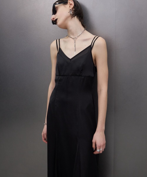 ワンピース JOSE MOON SHEER EMBROIDERY DRESS JOSE MOON ワンピース SHEER COMBI SATIN DRESS/シアーコンビ