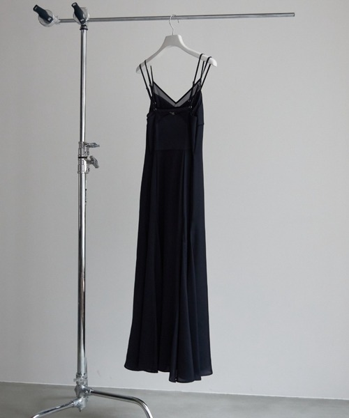 JOSE MOON ワンピース SHEER COMBI SATIN DRESS/シアーコンビ
