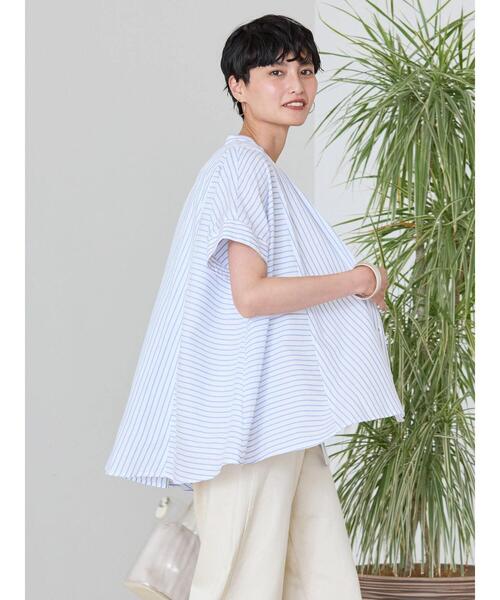 AMERICAN HOLIC ブラウス シャツ 接触冷感フレンチスリーブ切り替え 