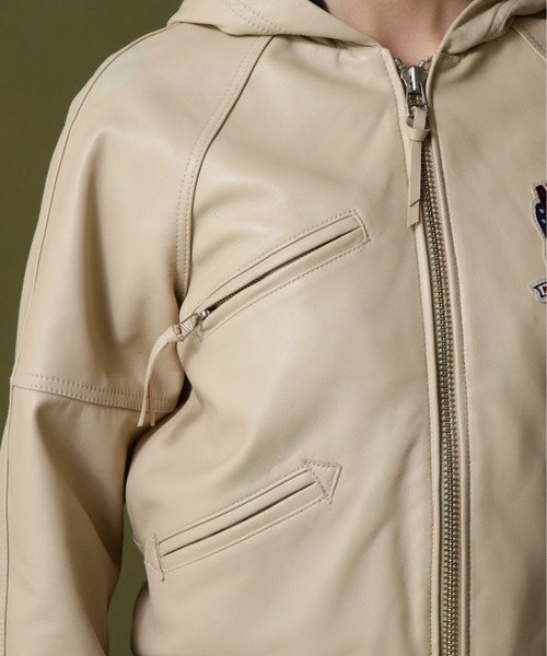 AVIREX ブルゾン アウター SIGNATURE HOODED LEATHER/ シグネチャー 
