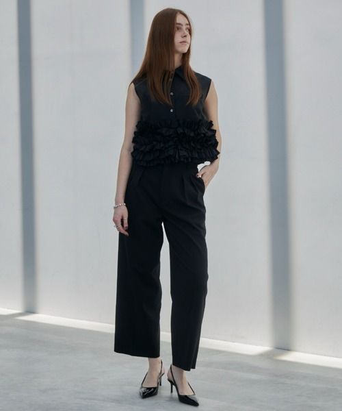 ブラウス シャツ tulle frill peplum blouse レディース MINERTE ブラウス シャツ 「MINERTE」「オケージョン」 ruffled
