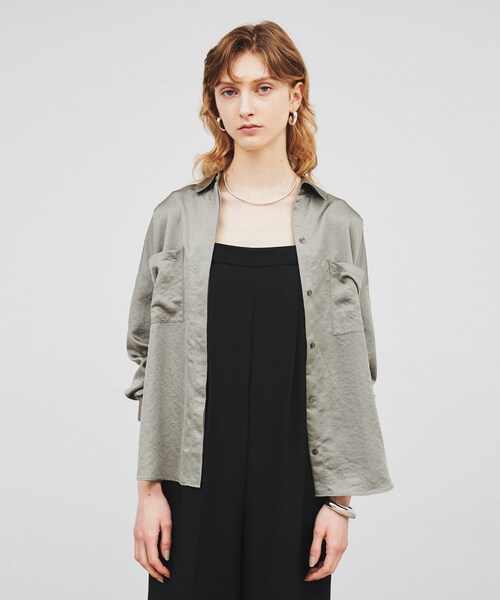 ブラウス シャツ 「手洗い可」ヴィンテージサテンシャツ レディース cloenc ブラウス シャツ 「手洗い可」ヴィンテージサテンシャツ