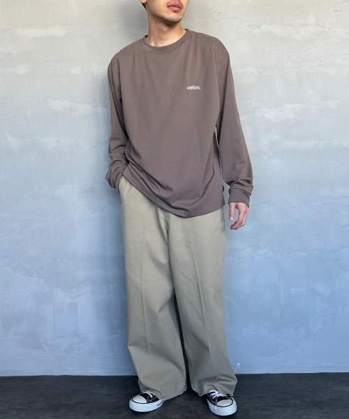 tシャツ 「THOUSAND MILE/サウザンドマイル」 ワンポイント刺繍ロゴ ロングスリーブTシャツ レディース THOUSAND MILE/サウザンドマイル] ワンポイントロゴ刺繍 ロング