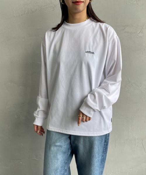 tシャツ 「THOUSAND MILE/サウザンドマイル」 ワンポイント刺繍ロゴ ロングスリーブTシャツ レディース THOUSAND MILE/サウザンドマイル] ワンポイントロゴ刺繍 ロング