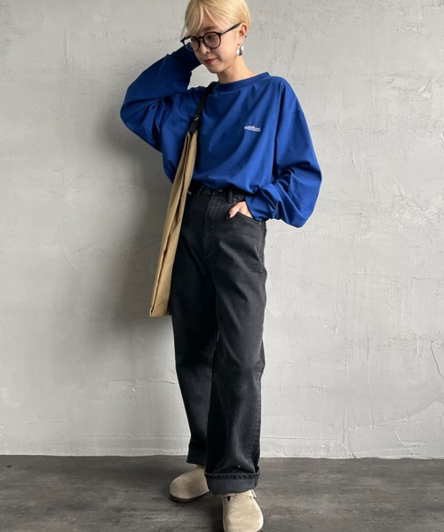 tシャツ 「THOUSAND MILE/サウザンドマイル」 ワンポイント刺繍ロゴ ロングスリーブTシャツ レディース THOUSAND MILE tシャツ 「THOUSAND MILE/サウザンドマイル