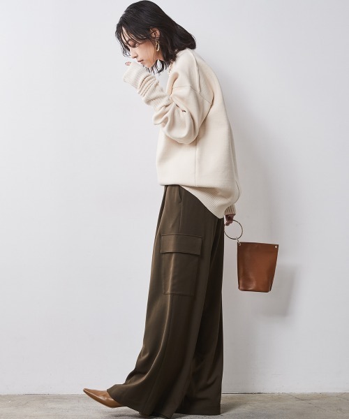 CHIC STYLE（シックスタイル） スラックス パンツ タックワイドパンツ