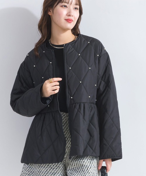PICCIN（ピッチン） 「WEB限定」パール付きペプラムキルトジャケット