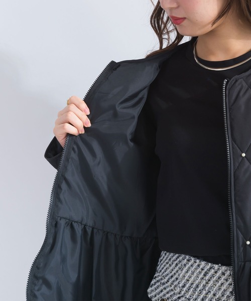 PICCIN（ピッチン） 「WEB限定」パール付きペプラムキルトジャケット