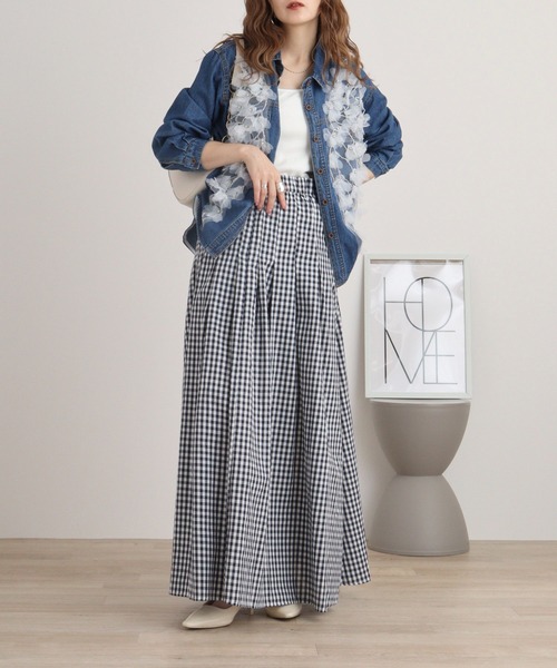 ブラウス シャツ je crois soi パール刺しゅうデニムシャツ レディース FUNALIVE ブラウス シャツ je crois soi パール刺しゅうデニム