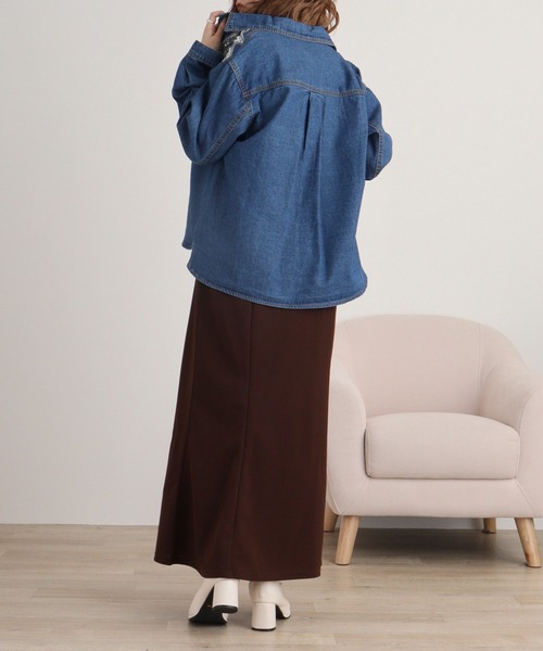 ブラウス シャツ je crois soi パール刺しゅうデニムシャツ レディース FUNALIVE ブラウス シャツ je crois soi パール刺しゅうデニム
