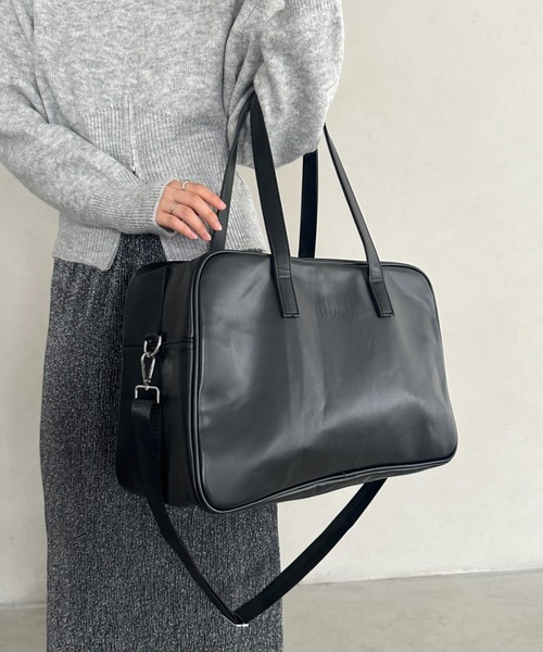 ボストンバッグ PUトラベルスクエアバッグ レディース : ZOZOTOWN