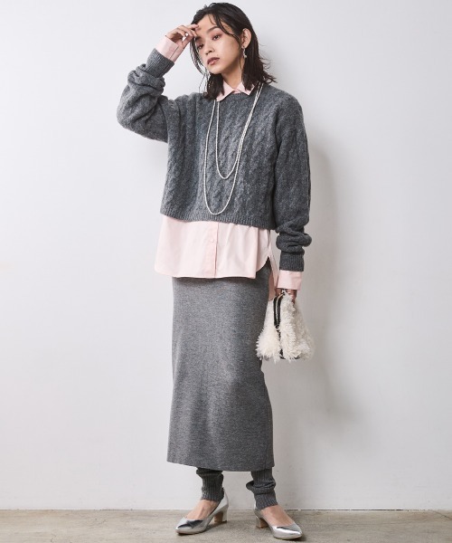 CHIC STYLE ブラウス シャツ 綿100％ネクタイ付シャツ 「大きい