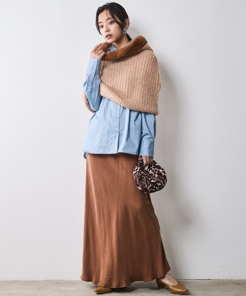CHIC STYLE ブラウス シャツ 綿100％ネクタイ付シャツ 「大きい