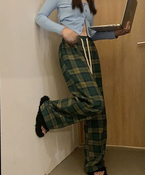 ARCHIVER パンツ 「Bz」チェックワイドパンツ メンズ レディース