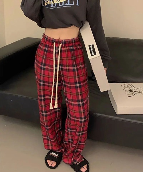 ARCHIVER パンツ 「Bz」チェックワイドパンツ メンズ レディース