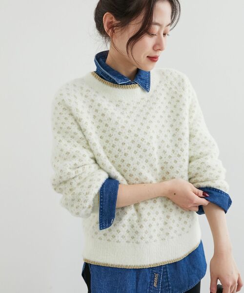 le.coeur blanc（ルクールブラン） ニット セーター フェザーヤーン