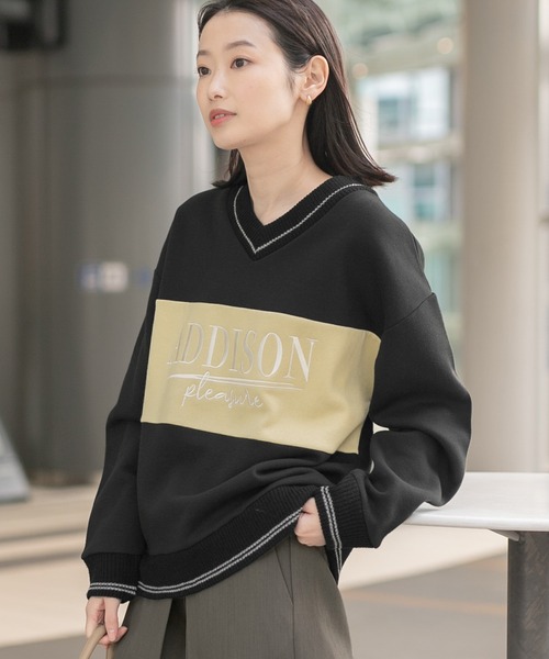 LAKOLE（ラコレ） トレーナー スウェット 裏起毛パネル切替プル