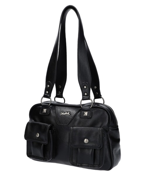 新品　X-gir FAUX LEATHER HAND BAG エックスガール X-girl ハンドバッグ DOUBLE POCKET FAUX LEATHER HAND BAG