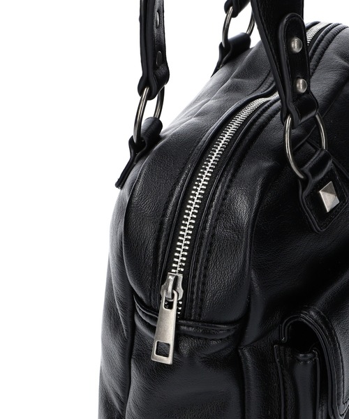 X-girl ハンドバッグ DOUBLE POCKET FAUX LEATHER HAND BAG