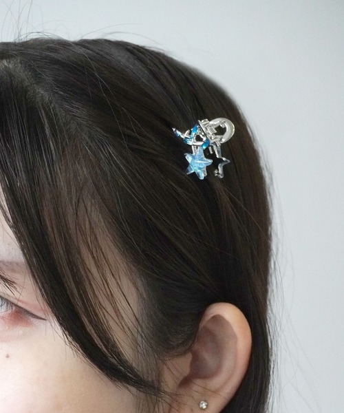 Port（ポート） ヘアピン 「 」 シルバー × ブルー デザイン ミニ ヘア